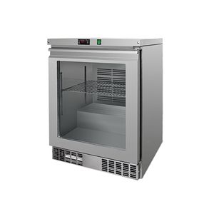 Congelador bajo encimera de acero inoxidable PREMIUM - 110L - con 1 puerta de vidrio - Product Image 1