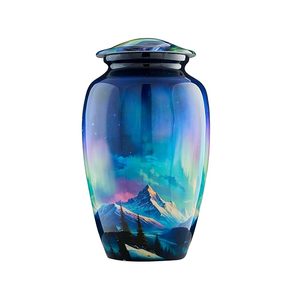 Urna de cremación artística de metal con diseño único diseñada para familias que desean una pieza de tributo conmemorativa distintiva - Product Image 3