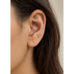 Trio for Trinity Stud Opal Zircon Vintage <b>Belly</b> Button and Ear Piercing Jewelry for Kids - Product Image 4
