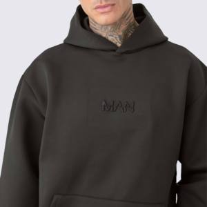 Sweat à capuche en coton mélangé avec quantité en vrac teint en relief fabriqué dans le meilleur matériau Sweat à capuche en relief pour hommes - Product Image 5