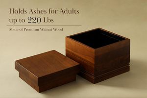 Urne en bois de noyer fabriquée à la main pour cendres humaines Urne décorative en bois de noyer adulte pour cendres adultes mâle et femelle jusqu'à 220 lb - Product Image 6