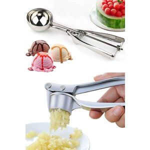Set di cucchiai per gelato e frantoio in acciaio inossidabile