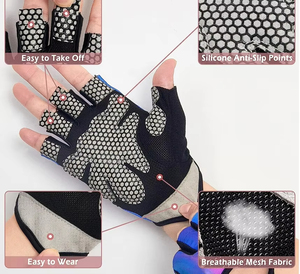 ถุงมือขี่จักรยานสำหรับฤดูร้อนการแข่งบนถนน2025สำหรับทุกเพศถุงมือเจลบุนวมสำหรับผู้ชายกีฬา PU หนังครึ่งนิ้วป้องกันการลื่น - Product Image 5