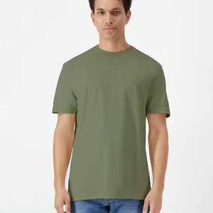 Camiseta regular de algodón puro de alta calidad Camiseta de manga corta informal de color sólido en blanco para hombres - Product Image 2