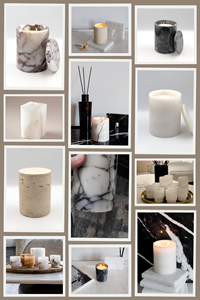 โหลเทียนโอนิกซ์และหินอ่อนออกแบบเองได้เหมาะสำหรับงานแต่งงานและตกแต่งบ้านพร้อมฝาโลหะหรือหินอ่อน - Product Image 5