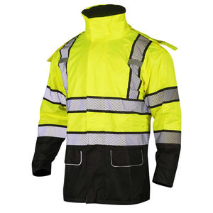 Chaqueta reflectante de poliéster de alta visibilidad ANSI Clase 3 personalizada OEM, ropa de trabajo de seguridad impermeable para invierno con Material Oxford - Product Image 1