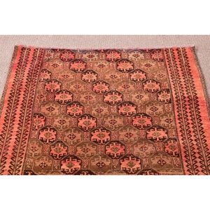 4.1x6.3 ft Vintage Turkish Rug, Area Rug, <b>Red</b> <b>Wool</b> Rug - Product Image 5