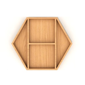 Plateau de service hexagonal en bois géométrique 4 Set fabriqué à la main pour la décoration intérieure minimaliste moderne à prix raisonnable - Product Image 5