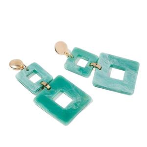Pendientes colgantes con incrustaciones de resina para mujer, aretes llamativos, joyería de moda - Product Image 4