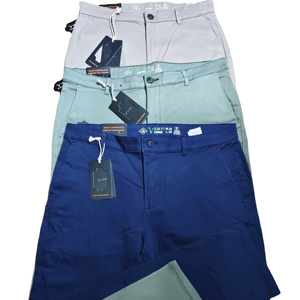 Pantalones ajustados informales para hombre, pantalones de poliéster 100% ligeros de alta elasticidad, pantalones de traje Formal de negocios con parte delantera plana de cintura media - Product Image 2