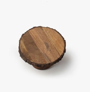 Support à gâteau rustique en bois avec Design d'écorce pour la décoration de mariage et le service de gâteaux, accessoires de cuisine en bois - Product Image 2