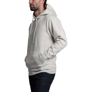 Sudadera con capucha en blanco de algodón 100% de peso pesado para hombre, sudadera Unisex con logotipo personalizado, sudaderas con capucha bordadas con bolsillo de canguro - Product Image 5
