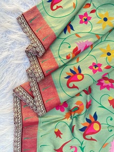 Indio más vendido diseñador elegante Pithani seda Sare exclusiva elegante blusa étnica última moda ropa de fiesta nupcial - Product Image 2