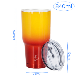 Mug thermique bicolore de 840 ml, gourde isotherme en acier inoxydable pour les voyages, bouteille d'eau avec une isolation thermique élevée - Product Image 6