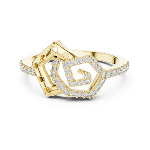 Anillo de Oro Rosa de 14K con Diamante Redondo Cultivado en Laboratorio para Mujer |   Anillo de Oficina |   Diamante Cultivado Nuevo - Product Image 3