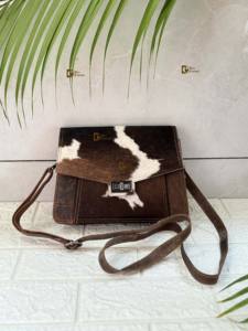 Nuevo bolso de mano de moda para mujer, bolso de mano de cuero de vaca, bolso de hombro de cuero de piel de vaca con estilo para mujer - Product Image 2