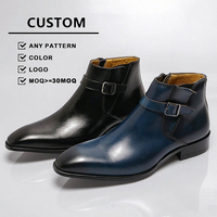 Sepatu Boots Chelsea Kulit Asli Klasik Mewah Pria Sederhana Retro Italia untuk Semua Musim