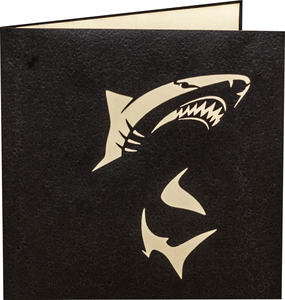 Carte de vœux 3D pop-up requin, carte pop-up requin en colère, carte pop-up 3D, carte de vœux artisanale, carte d'anniversaire 3D, requin marin - Product Image 4