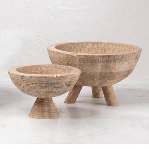 Bol le plus sinueux pour les fruits et légumes Bol en bois de mangue d'occasion et de mariage pour hôtel de luxe - Product Image 2