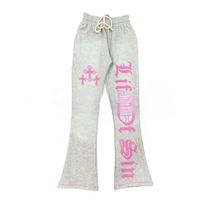 ¡Novedad de 2024! Ropa de calle personalizada de alta calidad para hombre, pantalones de chándal para correr, salpicaduras de pintura de retazos, pantalones de chándal elásticos Acampanados para hombre - Product Image 6