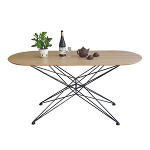 Stable & Assembled <b>Extendable</b> Artistic Iron Leg Oval <b>Dining</b> <b>Table</b> 160x70cm Sintered Stone BA68156 - Product Image 1