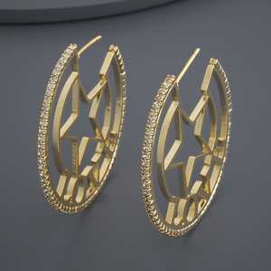 Pendientes de Aro Geométricos de Moda 184260, Aleación de Zinc, Accesorio para Fiesta - Product Image 1