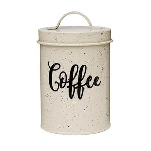 Recipiente de café galvanizado con tapa de café caja de almacenamiento hecha a mano de forma redonda clásico elegante al por mayor nuevo recipiente de Metal - Product Image 2