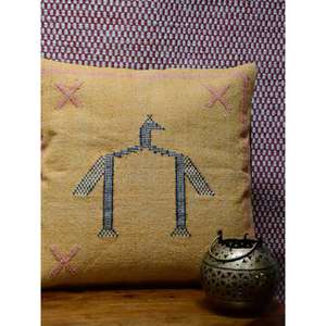 Funda de Almohada Marroquí Hecha a Mano, Funda de Cojín Tradicional Bereber, Cojín Decorativo Boho para Sofá, Almohada Decorativa de Algodón para el Hogar - Product Image 1