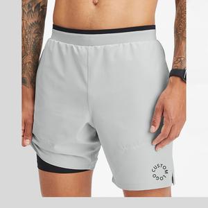 กางเกงขาสั้นออกกำลังกายบุซับในแบบถักลายใหม่ พร้อมกระเป๋าข้าง เหมาะสำหรับฤดูร้อน ฟิตเนส คอมเพรสชั่น ทำงาน ยิม ออกกำลังกาย เสื้อผ้ากีฬาบุรุษ - Product Image 1