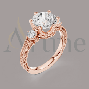 14K Teardrop Shape <b>Crystal</b> Diamond <b>Ring</b> Elegant Party Wear - Product Image 1