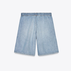 S-5XL femmes vêtements d'été nouvelle mode grande taille taille élastique coupe ample taille haute chaud Denim Shorts pas cher taux de gros - Product Image 5