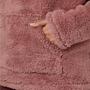 Sudadera CON CAPUCHA DE Sherpa para mujer para uso en exteriores Sudadera con capucha de gran tamaño de manga larga con estampado personalizado para mujer - Product Image 4