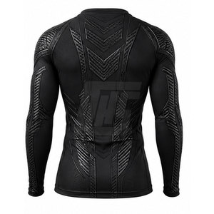 T-shirt de compression à manches longues pour homme, personnalisable par sublimation, pour la course à pied, la gym, le fitness et l'entraînement. - Product Image 2
