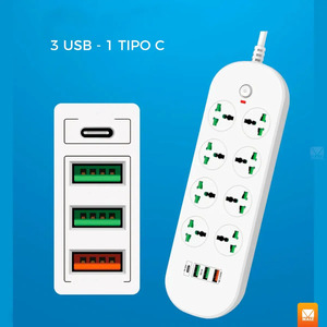 Multiprise USB de bureau avec protection contre les surtensions - Couleurs assorties - Product Image 4