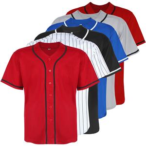 Camiseta de Béisbol con Cuello en V de Sublimación de Alta Calidad al por Mayor, 100% Poliéster para Hombre, Ropa Deportiva - Product Image 1