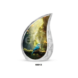 Venta caliente hermosa lágrima gorrión pájaro cremación urna para adultos para cenizas recuerdo urna funeraria con bolsa de terciopelo gratis - Product Image 3