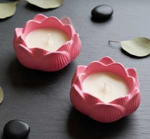 เทียนหอมในโถเซรามิกรูปดอกบัว พร้อมกล่องแบรนด์ตามสั่ง มีจำหน่ายในราคาขายส่งจากผู้ผลิตในอินเดีย - Product Image 6