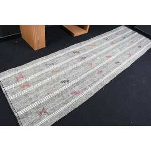 Handmade Traditional Gray Wool <b>Rug</b> 3.1 X 10.3ft Patchwork Rectangle Design for Living <b>Bedroom</b> Hallway-New Arrival <b>Rug</b> Latex - Product Image 2