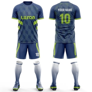 Conjunto de Camiseta y Pantalones Cortos de Fútbol Personalizados con Sublimación, 100% Poliéster, Transpirables, de Secado Rápido, Ecológicos, Cuello Redondo, Manga Corta - Product Image 1