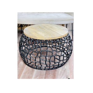 Odern Letal uxury etal lack OUND IDE able OME iving ootel alalcony ofofa ororner edside able urniture Decoration - Product Image 5