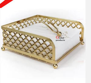 ที่ใส่กระดาษเช็ดปากสแตนเลสสตีลเคลือบสีทองเงาเรียบง่ายสำหรับโรงแรม ร้านอาหาร และบาร์ - Product Image 4