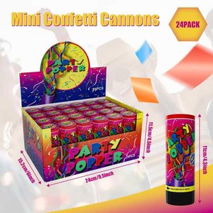 Confezione da 24 Cannoni Sparacoriandoli Multicolore, Tipo Twist, per Feste di Laurea, Compleanni e <span class=keywords><strong>Capodanno</strong></span> - Product Image 2
