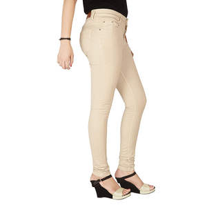 Customized Denim <b>Beige</b> Dyed High Quality Fitted <b>Women's</b> <b>Jean</b> Pants Long Trousers Plus Size <b>Women's</b> <b>Jeans</b> Pants - Product Image 3