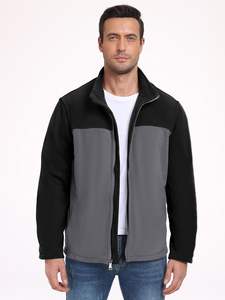 Veste coupe-vent en cuir véritable pour homme, style streetwear d'hiver, OEM personnalisé, décontractée, séchage rapide, doublure en coton, poches zippées - Product Image 5