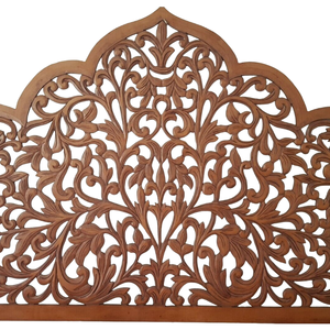 Cabecero de Cama Pintado a Mano con Acabado Marrón, Tallado de Hojas Estilo Texas, Arte de Pared para Colgar en el Hogar, Decoración de Cama, Decoración Ecológica para el Hogar - Product Image 5