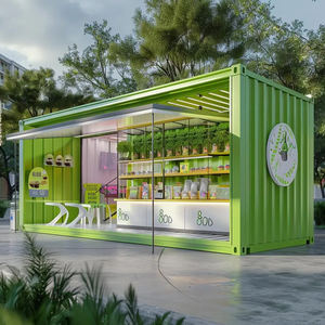 Tienda de Celebridades de Internet, Puesto de Venta Ambulante Comercial Estilo Contenedor, Cafetería Verde - Product Image 3