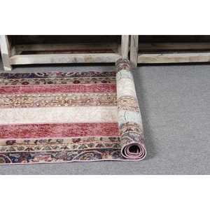 Tapis turc vintage, tapis d'appoint 2,7x6 pi (83x182 cm), tapis en laine rouge camouflage - Product Image 5