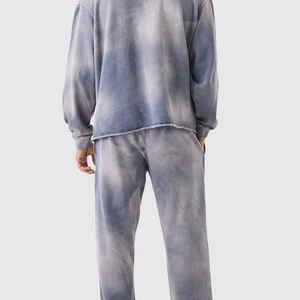 Logotipo personalizado de alta calidad al por mayor 100% algodón 400gsm Acid Wash Set Vintage Jogger Set Sweat suit Chándal para hombres, s - Product Image 4