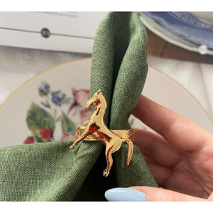 Attrayant tête de cheval noir porte-boucle de serviette en métal réglage de Table à manger pour mariage et événement spécial rond de serviette décoratif - Product Image 5