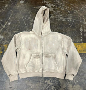 Sudaderas con Capucha Personalizadas con Logotipo Vintage, Lavadas al Ácido, 100% Algodón, para Hombre, Invierno, Unisex, Gruesas, Casuales, con Cremallera - Product Image 5